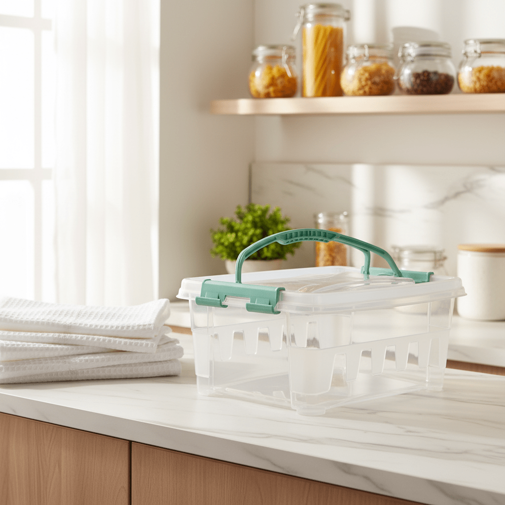 Polytime Rectangular Storage Box with Lid & Handle – 5 Ltr | 300×220×125 mm | Transparent - Al Kabayel Discount CentrePolytime Rectangular Storage Box with Lid & Handle – 5 Ltr | 300×220×125 mm | TransparentOrganizers & AccessoriesPOLYTIMEAl Kabayel Discount Centre
