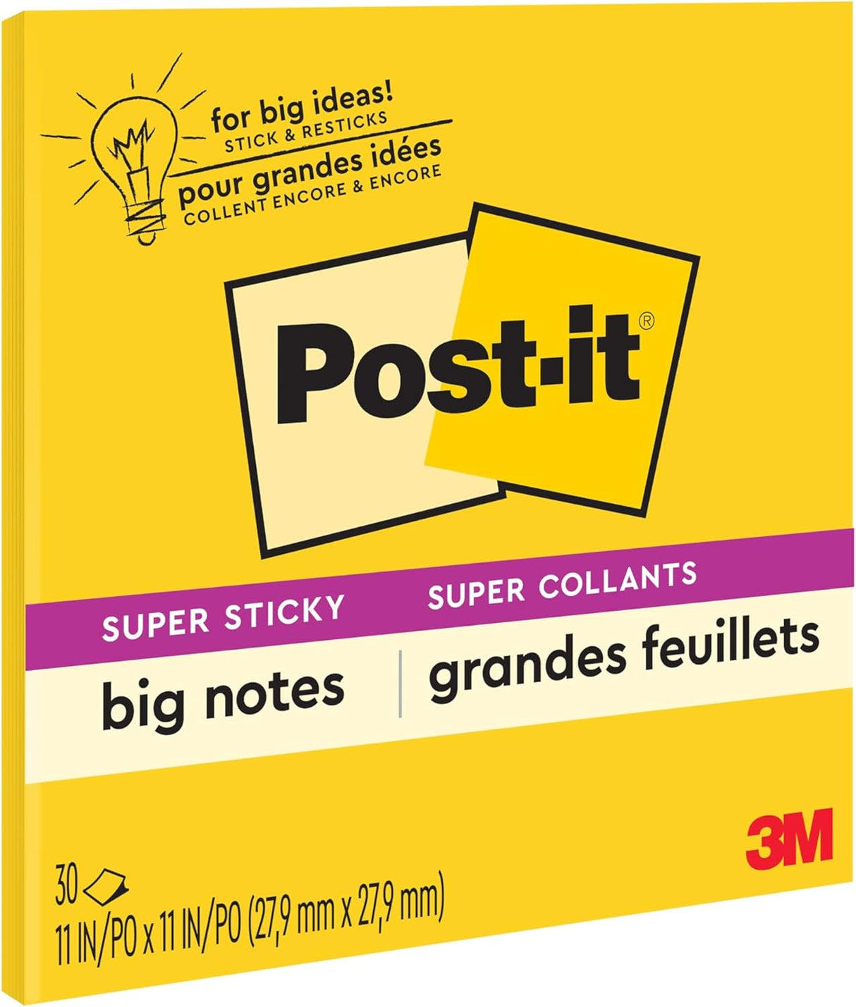 Post - it Super Sticky Big Notes, 11 in x 11 in, 1 Pad, 30 Sheets/Pad (BN11) - Al Kabayel Discount CentrePost - it Super Sticky Big Notes, 11 in x 11 in, 1 Pad, 30 Sheets/Pad (BN11)Notepads & Legal Pads3MAl Kabayel Discount Centre