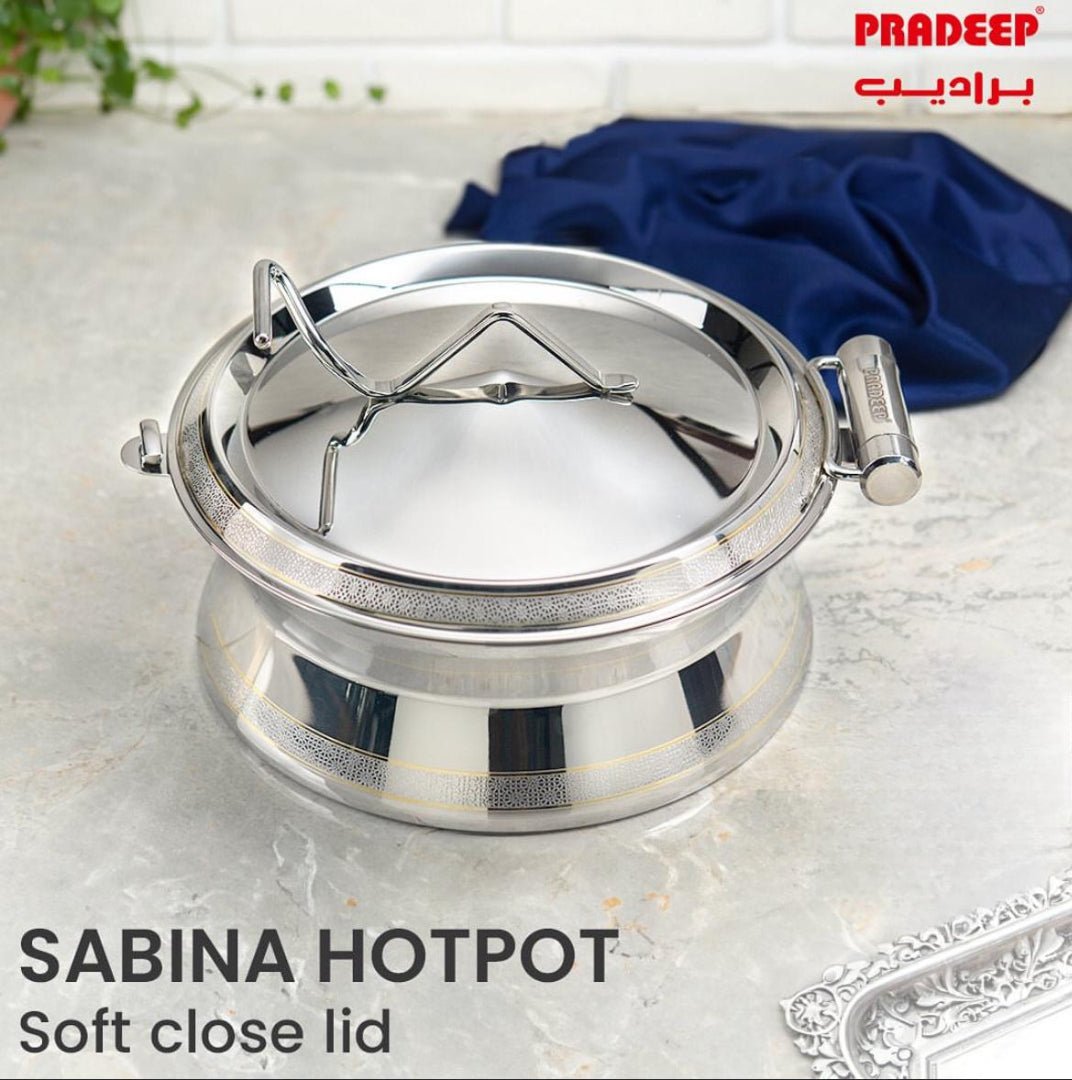 PRADEEP Sabina Hotpot 2500ml, Ornate Engraved Design, Silver - Al Kabayel Discount CentrePRADEEP Sabina Hotpot 2500ml, Ornate Engraved Design, SilverCasseroles & Stock PotsAl Kabayel Discount CentreAl Kabayel Discount Centre