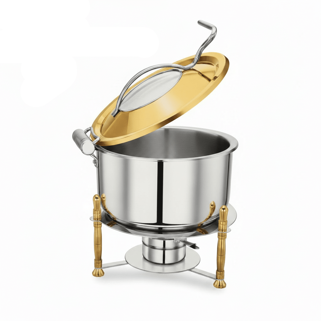 Pradeep Silver & Gold Classic Chafer Round Stainless Steel Chafing Dish - 5000ml - Al Kabayel Discount CentrePradeep Silver & Gold Classic Chafer Round Stainless Steel Chafing Dish - 5000mlWarmersPRADEEPAl Kabayel Discount Centre