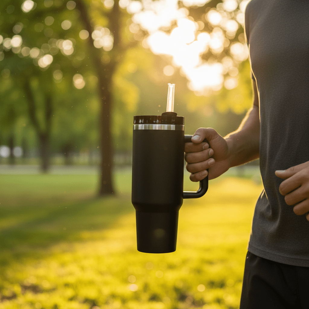 Premium Black Stainless Steel Vacuum Insulated Bottle with Handle – 26 cm - Al Kabayel Discount CentrePremium Black Stainless Steel Vacuum Insulated Bottle with Handle – 26 cmWater BottlesAKDCAl Kabayel Discount Centre