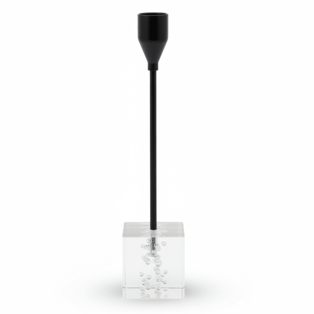 Premium Crystal & Black Metal Candle Holder Stand for Sophisticated Home Décor – 23cm - Al Kabayel Discount CentrePremium Crystal & Black Metal Candle Holder Stand for Sophisticated Home Décor – 23cmHome Décor AccentsAKDCAl Kabayel Discount Centre