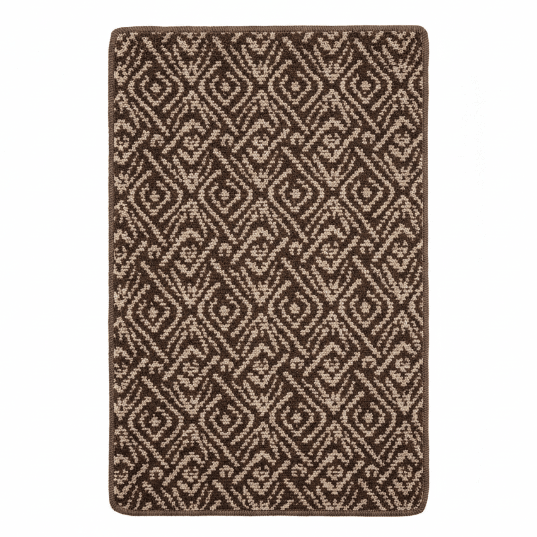Premium Geometric Diamond Pattern Rectangle Door Mat | Anti-Slip Entrance Rug for Home, Kitchen & Entryway | 68 × 44 cm | Brown & Beige Woven Design - Al Kabayel Discount CentrePremium Geometric Diamond Pattern Rectangle Door Mat | Anti-Slip Entrance Rug for Home, Kitchen & Entryway | 68 × 44 cm | Brown & Beige Woven DesignDoormatsAKDCAl Kabayel Discount Centre