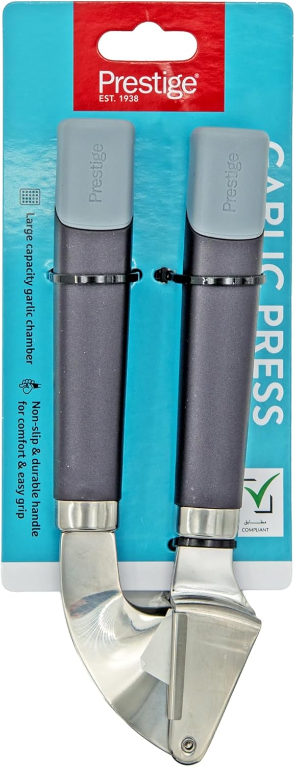 Prestige Easy Prep Garlic Press | Large Capacity Chamber | Non-Slip Ergonomic Handle | Stainless Steel | PR49286 - Al Kabayel Discount CentrePrestige Easy Prep Garlic Press | Large Capacity Chamber | Non-Slip Ergonomic Handle | Stainless Steel | PR49286Garlic PressesPRESTIGEAl Kabayel Discount Centre