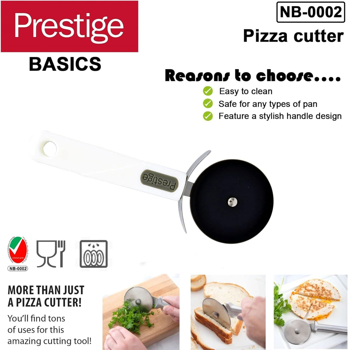 PRESTIGE Pizza Cutter 19.5cm*7cm, White - Al Kabayel Discount CentrePRESTIGE Pizza Cutter 19.5cm*7cm, WhiteCookware AccessoriesPRESTIGEAl Kabayel Discount Centre