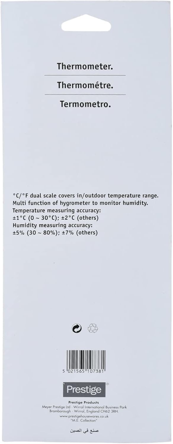 PRESTIGE Thermometer with Humidity Measuring, White - Al Kabayel Discount CentrePRESTIGE Thermometer with Humidity Measuring, WhiteCookware AccessoriesPRESTIGEAl Kabayel Discount Centre