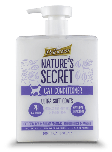 Princess Nature's Secret Cat Shampoo Ultra Soft Coats With Morocco Nut Fruit Oil & Omega 3&6, 500ml - Al Kabayel Discount CentrePrincess Nature's Secret Cat Shampoo Ultra Soft Coats With Morocco Nut Fruit Oil & Omega 3&6, 500mlPet SuppliesPRINCESSAl Kabayel Discount Centre