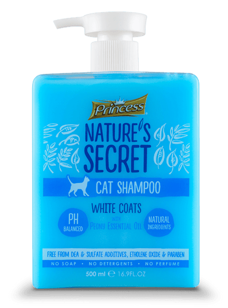 Princess Nature's Secret Cat Shampoo White Coats With Peony Essential Oil, 500ml - Al Kabayel Discount CentrePrincess Nature's Secret Cat Shampoo White Coats With Peony Essential Oil, 500mlPet SuppliesPRINCESSAl Kabayel Discount Centre