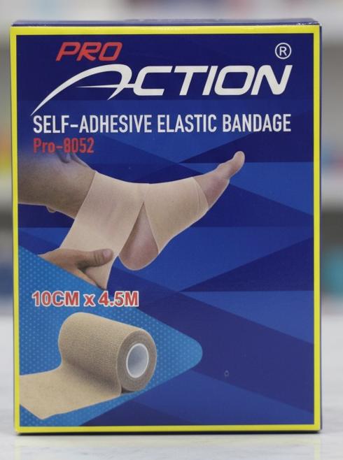 Pro Action Self - Adhesive Elastic Bandage 10cm*4.5m, 58% Nylon - 34% Rubber - 8% Polyester Fiber, PRO - 8052 - Al Kabayel Discount CentrePro Action Self - Adhesive Elastic Bandage 10cm*4.5m, 58% Nylon - 34% Rubber - 8% Polyester Fiber, PRO - 8052Sports, Fitness & OutdoorsPRO ACTIONAl Kabayel Discount Centre