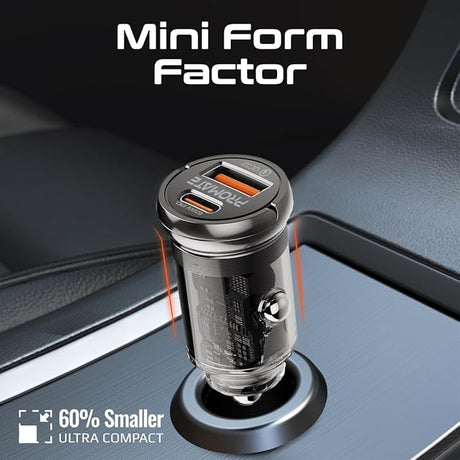 PROMATE Car Charger, Transparent 65W Ultra - Compact Car Adapter with USB Type - C Power Delivery Port, USB - A Port, Mini Handle - Al Kabayel Discount CentrePROMATE Car Charger, Transparent 65W Ultra - Compact Car Adapter with USB Type - C Power Delivery Port, USB - A Port, Mini HandleCords & AdaptersPROMATEAl Kabayel Discount Centre