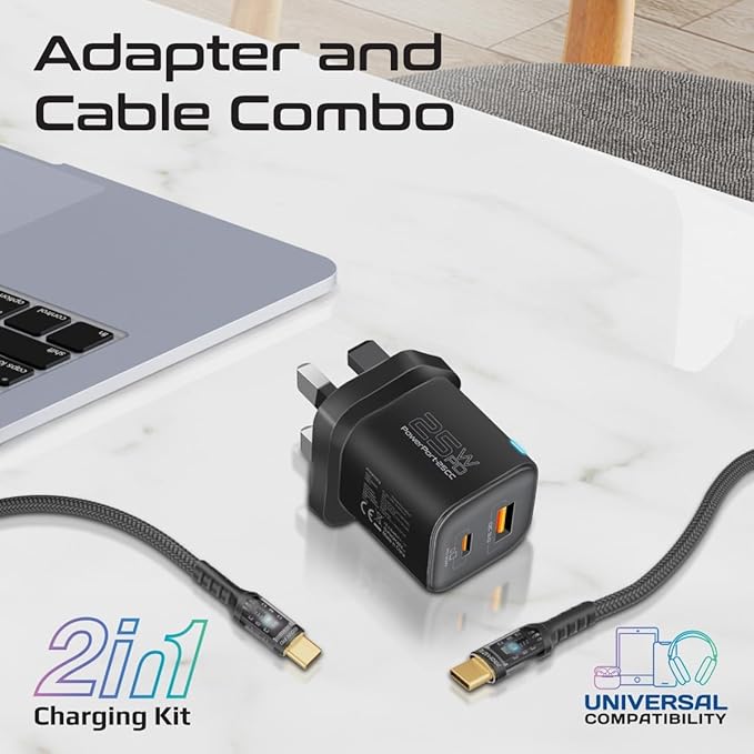 PROMATE Dual Port Wall Charger,25W USB - C USB - A Charge Ports, 60W USB - C, 1.2meter Transparent Cable - Al Kabayel Discount CentrePROMATE Dual Port Wall Charger,25W USB - C USB - A Charge Ports, 60W USB - C, 1.2meter Transparent CableCords & AdaptersPROMATEAl Kabayel Discount Centre