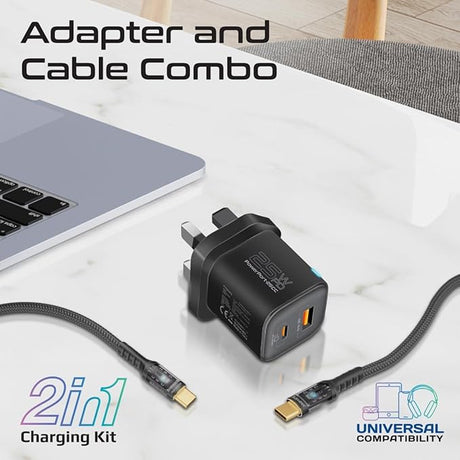 PROMATE Dual Port Wall Charger,25W USB - C USB - A Charge Ports, 60W USB - C, 1.2meter Transparent Cable - Al Kabayel Discount CentrePROMATE Dual Port Wall Charger,25W USB - C USB - A Charge Ports, 60W USB - C, 1.2meter Transparent CableCords & AdaptersPROMATEAl Kabayel Discount Centre