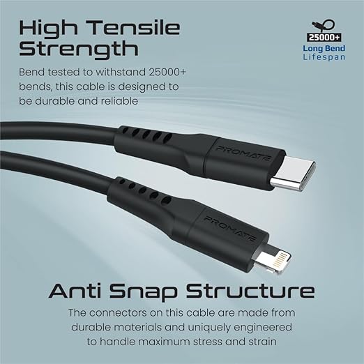 PROMATE iPhone 15 Dual Port AC Charger with USB - C to Lightning Cable, 25W Power Delivery Port, 480 Mbps Data Sync, 1.2meter Length - Al Kabayel Discount CentrePROMATE iPhone 15 Dual Port AC Charger with USB - C to Lightning Cable, 25W Power Delivery Port, 480 Mbps Data Sync, 1.2meter LengthCords & AdaptersPROMATEAl Kabayel Discount Centre