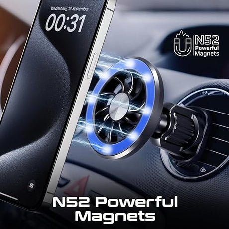 PROMATE Magnetic Car Mount, Universal Magnetic Ring AC Vent Mount Holder with N52 Powerful Magnets, 360 Degree Rotation, Multi - Angle Support, ClipMount - Al Kabayel Discount CentrePROMATE Magnetic Car Mount, Universal Magnetic Ring AC Vent Mount Holder with N52 Powerful Magnets, 360 Degree Rotation, Multi - Angle Support, ClipMountCords & AdaptersPROMATEAl Kabayel Discount Centre