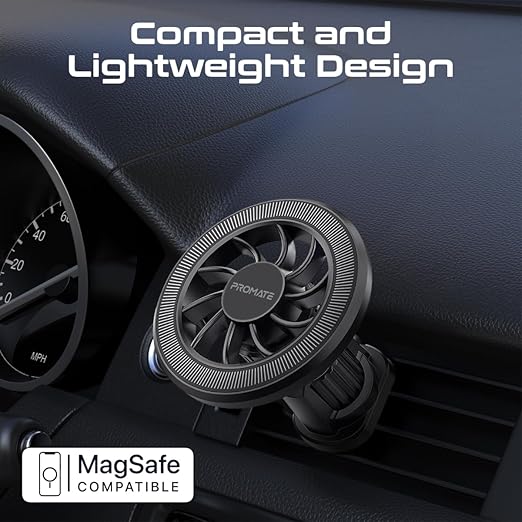 PROMATE Magnetic Car Mount, Universal Magnetic Ring AC Vent Mount Holder with N52 Powerful Magnets, 360 Degree Rotation, Multi - Angle Support, ClipMount - Al Kabayel Discount CentrePROMATE Magnetic Car Mount, Universal Magnetic Ring AC Vent Mount Holder with N52 Powerful Magnets, 360 Degree Rotation, Multi - Angle Support, ClipMountCords & AdaptersPROMATEAl Kabayel Discount Centre