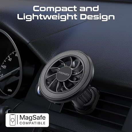 PROMATE Magnetic Car Mount, Universal Magnetic Ring AC Vent Mount Holder with N52 Powerful Magnets, 360 Degree Rotation, Multi - Angle Support, ClipMount - Al Kabayel Discount CentrePROMATE Magnetic Car Mount, Universal Magnetic Ring AC Vent Mount Holder with N52 Powerful Magnets, 360 Degree Rotation, Multi - Angle Support, ClipMountCords & AdaptersPROMATEAl Kabayel Discount Centre