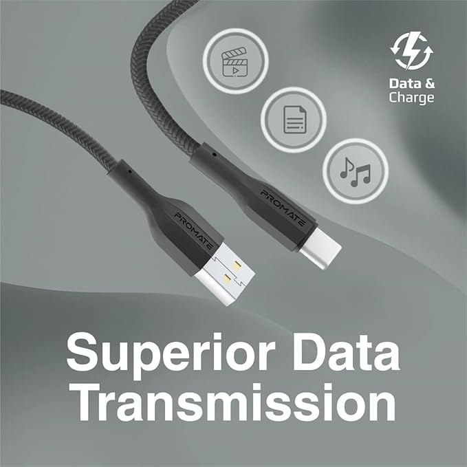 PROMATE Super Flexible USB to USB - C Cable, Type - C 1meter Charging Cable with 2A Fast Charging, 480 Mbps Data Sync, XCord - AC Black - Al Kabayel Discount CentrePROMATE Super Flexible USB to USB - C Cable, Type - C 1meter Charging Cable with 2A Fast Charging, 480 Mbps Data Sync, XCord - AC BlackCords & AdaptersPROMATEAl Kabayel Discount Centre