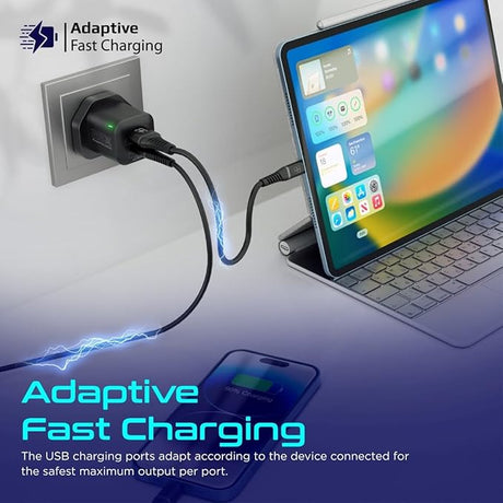 PROMATE Ultra Fast Dual Port Charger 25W, Black - Al Kabayel Discount CentrePROMATE Ultra Fast Dual Port Charger 25W, BlackCords & AdaptersPROMATEAl Kabayel Discount Centre