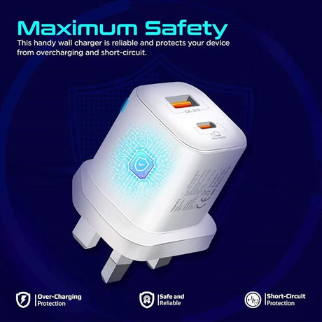 PROMATE Ultra Fast Dual Port Charger 25W, White - Al Kabayel Discount CentrePROMATE Ultra Fast Dual Port Charger 25W, WhiteCords & AdaptersPROMATEAl Kabayel Discount Centre