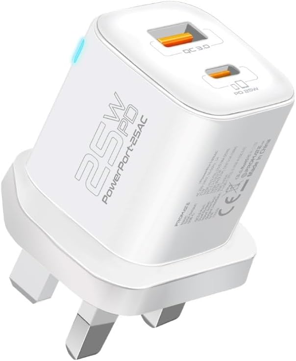 PROMATE Ultra Fast Dual Port Charger 25W, White - Al Kabayel Discount CentrePROMATE Ultra Fast Dual Port Charger 25W, WhiteCords & AdaptersPROMATEAl Kabayel Discount Centre