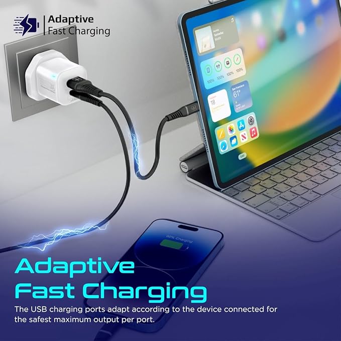 PROMATE Ultra Fast Dual Port Charger 25W, White - Al Kabayel Discount CentrePROMATE Ultra Fast Dual Port Charger 25W, WhiteCords & AdaptersPROMATEAl Kabayel Discount Centre