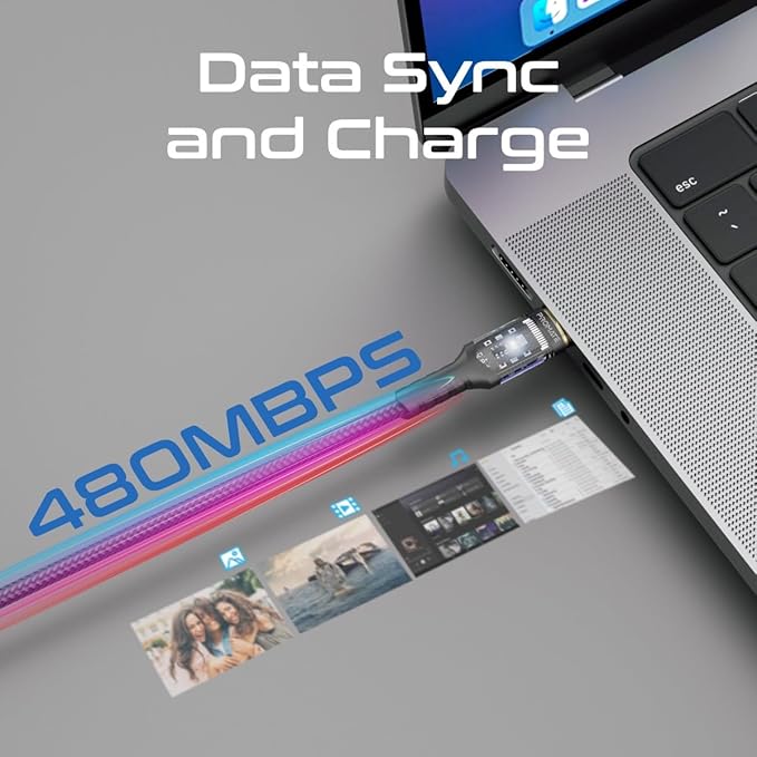 PROMATE USB - C to USB - C Cable, 1.2meter Fast - Charging 100W, LED, 480Mbps Data Sync, LucidLine - CC120 Black - Al Kabayel Discount CentrePROMATE USB - C to USB - C Cable, 1.2meter Fast - Charging 100W, LED, 480Mbps Data Sync, LucidLine - CC120 BlackCords & AdaptersPROMATEAl Kabayel Discount Centre