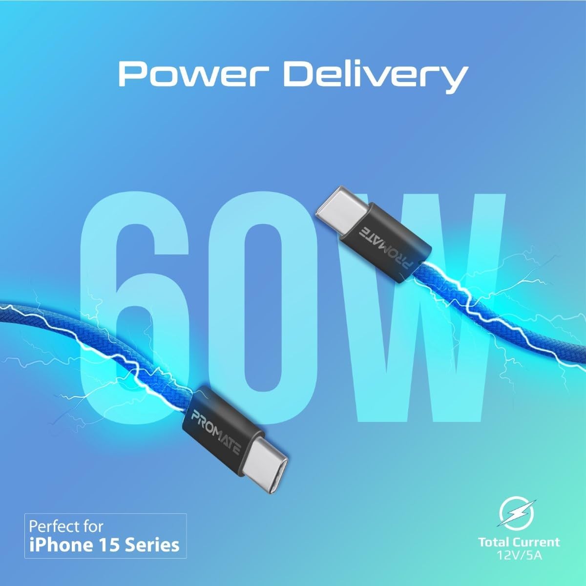 Promate USB - C to USB - C Cable, Premium 60W Power Delivery Fast Charging Cable, 480Mbps Data Sync, 200cm Anti - Tangle Nylon Braided Cord for iPhone 17, Galaxy S25, iPad Air, Dell, ECOLINE - CC200.NAVY - Al Kabayel Discount CentrePromate USB - C to USB - C Cable, Premium 60W Power Delivery Fast Charging Cable, 480Mbps Data Sync, 200cm Anti - Tangle Nylon Braided Cord for iPhone 17, Galaxy S25, iPad Air, Dell, ECOLINE - CC200.NAVYCords & AdaptersPROMATEAl Kabayel Discount Centre