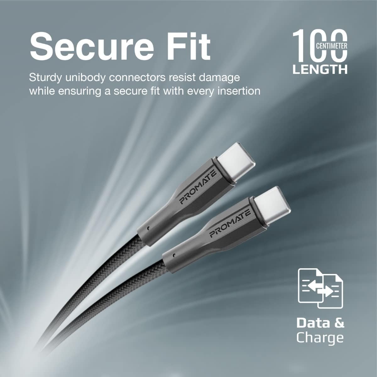 Promate USB - C to USB - C Cable, Premium 60W Power Delivery Fast Charging Type - C Cable with 480Mbps Data Sync and 100cm Anti - Tangle Silicone Cord for Galaxy S25, iPhone 17, XCord - CC Black - Al Kabayel Discount CentrePromate USB - C to USB - C Cable, Premium 60W Power Delivery Fast Charging Type - C Cable with 480Mbps Data Sync and 100cm Anti - Tangle Silicone Cord for Galaxy S25, iPhone 17, XCord - CC BlackCords & AdaptersPROMATEAl Kabayel Discount Centre