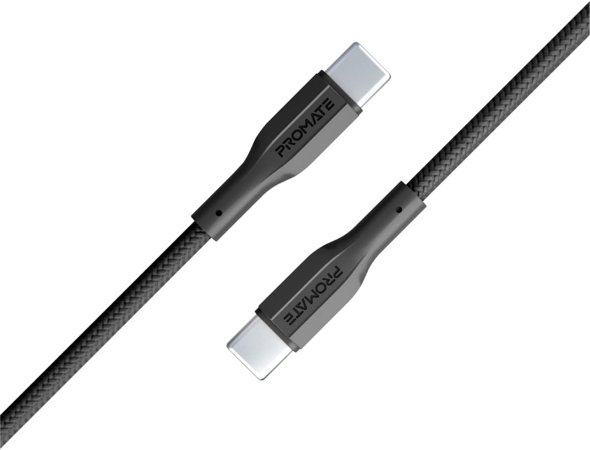 Promate USB - C to USB - C Cable, Premium 60W Power Delivery Fast Charging Type - C Cable with 480Mbps Data Sync and 100cm Anti - Tangle Silicone Cord for Galaxy S25, iPhone 17, XCord - CC Black - Al Kabayel Discount CentrePromate USB - C to USB - C Cable, Premium 60W Power Delivery Fast Charging Type - C Cable with 480Mbps Data Sync and 100cm Anti - Tangle Silicone Cord for Galaxy S25, iPhone 17, XCord - CC BlackCords & AdaptersPROMATEAl Kabayel Discount Centre