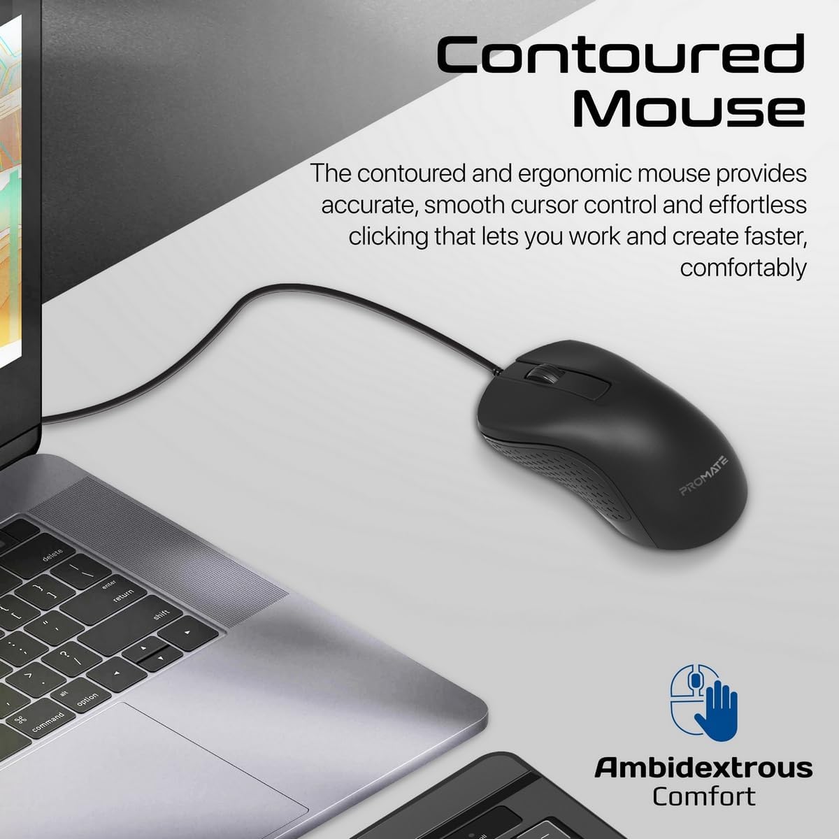 Promate Wired Keyboard and Mouse Combo, Ergonomic Slim Full - Size Quiet Keyboard, 2400 DPI Ambidextrous Mouse, Spill - Resistance, Media Keys, Plug and Play for iMac, MacBook Pro, English/Arabic Layout - Al Kabayel Discount CentrePromate Wired Keyboard and Mouse Combo, Ergonomic Slim Full - Size Quiet Keyboard, 2400 DPI Ambidextrous Mouse, Spill - Resistance, Media Keys, Plug and Play for iMac, MacBook Pro, English/Arabic LayoutElectronic AppliancesPROMATEAl Kabayel Discount Centre