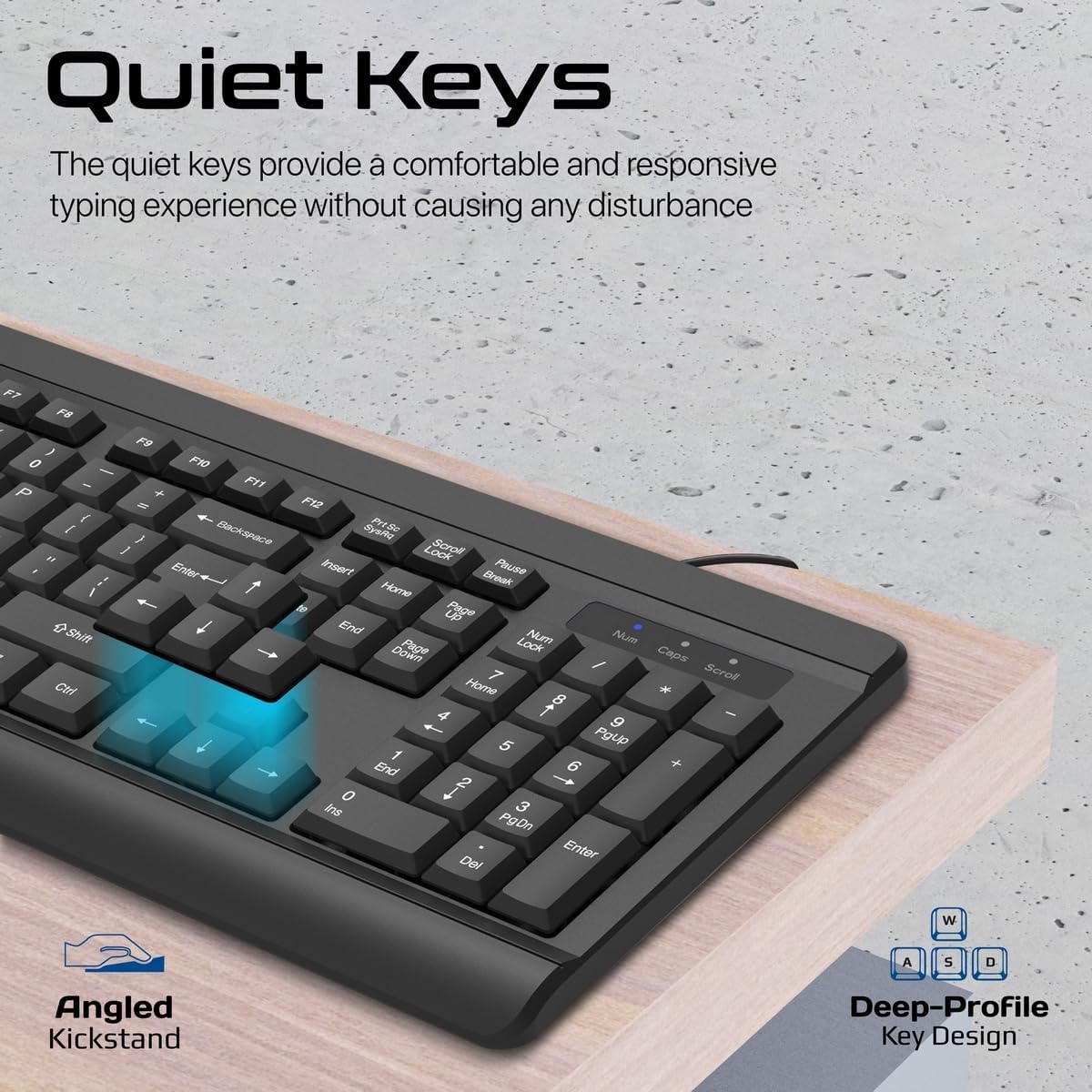 Promate Wired Keyboard and Mouse Combo, Ergonomic Slim Full - Size Quiet Keyboard, 2400 DPI Ambidextrous Mouse, Spill - Resistance, Media Keys, Plug and Play for iMac, MacBook Pro, English/Arabic Layout - Al Kabayel Discount CentrePromate Wired Keyboard and Mouse Combo, Ergonomic Slim Full - Size Quiet Keyboard, 2400 DPI Ambidextrous Mouse, Spill - Resistance, Media Keys, Plug and Play for iMac, MacBook Pro, English/Arabic LayoutElectronic AppliancesPROMATEAl Kabayel Discount Centre