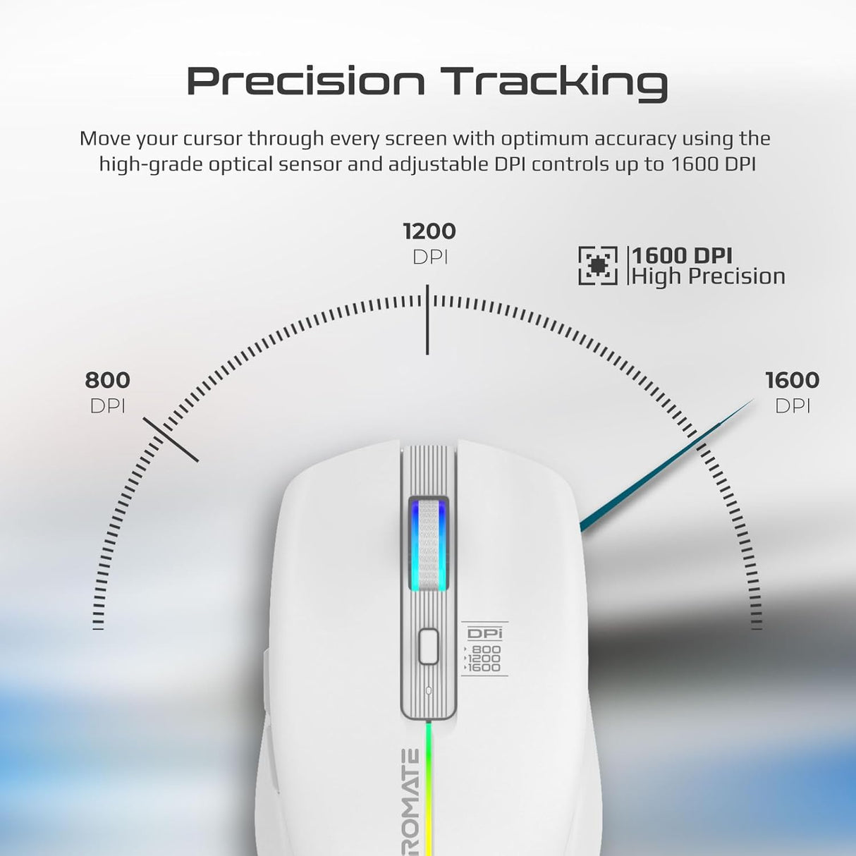 Promate Wireless Mouse, Ergonomic 500mAh Rechargeable LED Backlit Mice with Adjustable 1600DPI, 6 Functional Buttons, RGB Modes and 2.4Ghz Wireless Transmission for MacBook Air, Dell XPS 13 Kitt White - Al Kabayel Discount CentrePromate Wireless Mouse, Ergonomic 500mAh Rechargeable LED Backlit Mice with Adjustable 1600DPI, 6 Functional Buttons, RGB Modes and 2.4Ghz Wireless Transmission for MacBook Air, Dell XPS 13 Kitt WhiteElectronic AppliancesPROMATEAl Kabayel Discount Centre