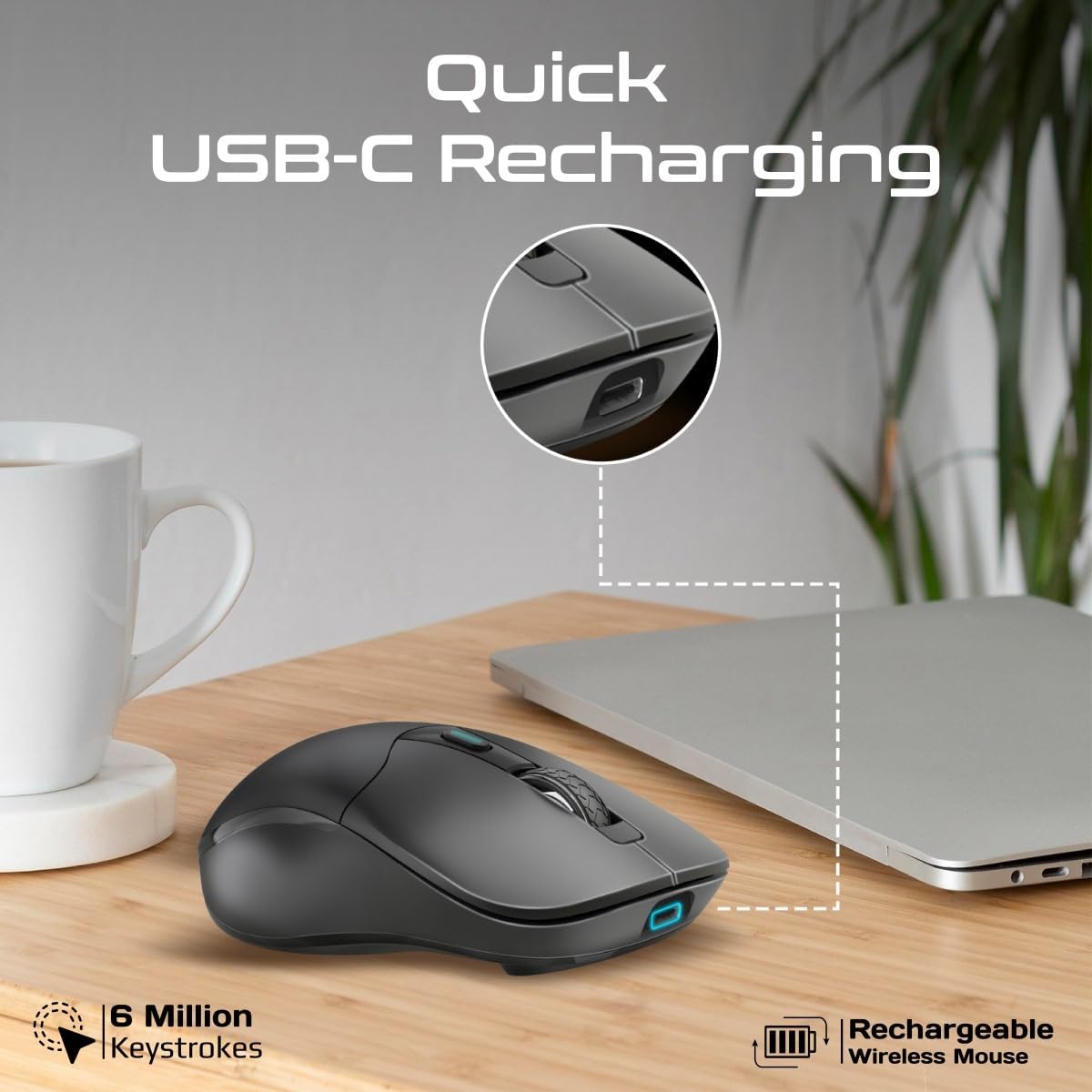 Promate Wireless Mouse, Ergonomic 500mAh Rechargeable Mice, Dual Mode Connectivity, Bluetooth v5.1, 2.4Ghz Transmission, Adjustable 1600DPI, 6 Functional Buttons for MacBook, Dell, Asus, SAMO.BLACK - Al Kabayel Discount CentrePromate Wireless Mouse, Ergonomic 500mAh Rechargeable Mice, Dual Mode Connectivity, Bluetooth v5.1, 2.4Ghz Transmission, Adjustable 1600DPI, 6 Functional Buttons for MacBook, Dell, Asus, SAMO.BLACKElectronic AppliancesPROMATEAl Kabayel Discount Centre