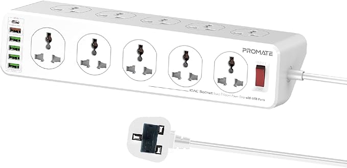 PROMATE3Meter Power Strip with USB Charging Ports, Universal 10 AC Outlets Surge Protect Extension with 20W USB - C Power Delivery Port, 18W QC 3.0 Port, 4 USB IntelliCharge Ports - Al Kabayel Discount CentrePROMATE3Meter Power Strip with USB Charging Ports, Universal 10 AC Outlets Surge Protect Extension with 20W USB - C Power Delivery Port, 18W QC 3.0 Port, 4 USB IntelliCharge PortsCords & AdaptersPROMATEAl Kabayel Discount Centre
