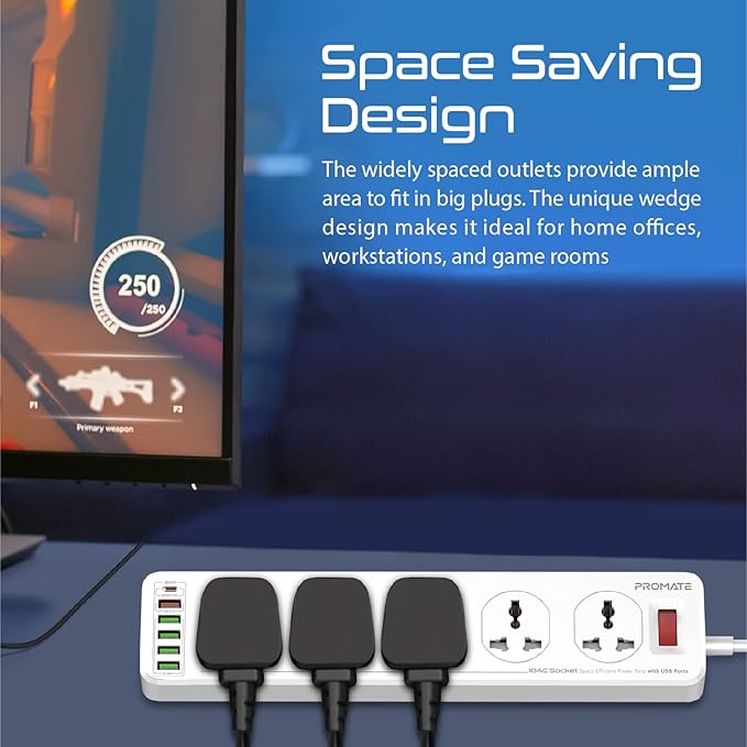 PROMATE3Meter Power Strip with USB Charging Ports, Universal 10 AC Outlets Surge Protect Extension with 20W USB - C Power Delivery Port, 18W QC 3.0 Port, 4 USB IntelliCharge Ports - Al Kabayel Discount CentrePROMATE3Meter Power Strip with USB Charging Ports, Universal 10 AC Outlets Surge Protect Extension with 20W USB - C Power Delivery Port, 18W QC 3.0 Port, 4 USB IntelliCharge PortsCords & AdaptersPROMATEAl Kabayel Discount Centre