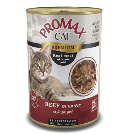 PROMAX Premium Cat Food, Beef in Rich Gravy, 400g Can - Al Kabayel Discount CentrePROMAX Premium Cat Food, Beef in Rich Gravy, 400g CanPet SuppliesPROMAXAl Kabayel Discount Centre