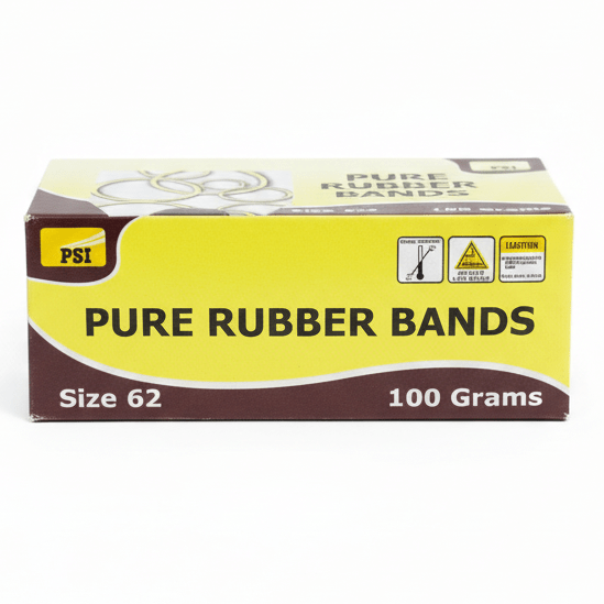PSI Pure Rubber Bands – Size 62 | 100 Grams - Al Kabayel Discount CentrePSI Pure Rubber Bands – Size 62 | 100 GramsPaper Clips, Staples & FastenersPSIAl Kabayel Discount Centre