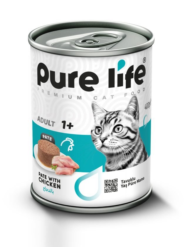 PURE LIFE Premium Adult Cat Food 1+, Delicious Chicken Pâté, 400g Can - Al Kabayel Discount CentrePURE LIFE Premium Adult Cat Food 1+, Delicious Chicken Pâté, 400g CanPet SuppliesPURE LIFEAl Kabayel Discount Centre
