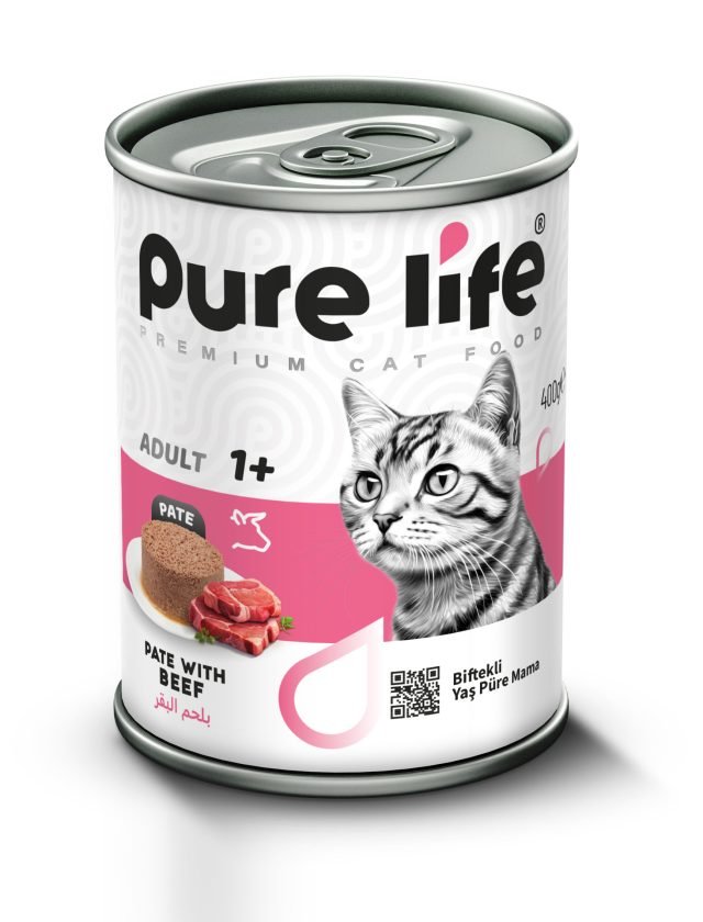 PURE LIFE Premium Adult Cat Food 1+, Savory Beef Pâté, 400g Can - Al Kabayel Discount CentrePURE LIFE Premium Adult Cat Food 1+, Savory Beef Pâté, 400g CanPet SuppliesPURE LIFEAl Kabayel Discount Centre