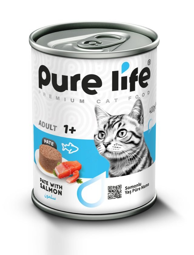 PURE LIFE Premium Adult Cat Food 1+, Tasty Salmon Pâté, 400g Can - Al Kabayel Discount CentrePURE LIFE Premium Adult Cat Food 1+, Tasty Salmon Pâté, 400g CanPet SuppliesPURE LIFEAl Kabayel Discount Centre
