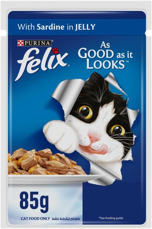 Purina Felix Adult Cat with Sardine in Jelly - 85gram - Al Kabayel Discount CentrePurina Felix Adult Cat with Sardine in Jelly - 85gramPet SuppliesPURINA FELIXAl Kabayel Discount Centre