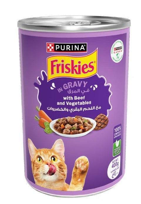 Purina Friskies Beef, Chicken & Vegetables in Gravy Cat Wet Food 400g - Al Kabayel Discount CentrePurina Friskies Beef, Chicken & Vegetables in Gravy Cat Wet Food 400gPet SuppliesPURINA FRISKIESAl Kabayel Discount Centre