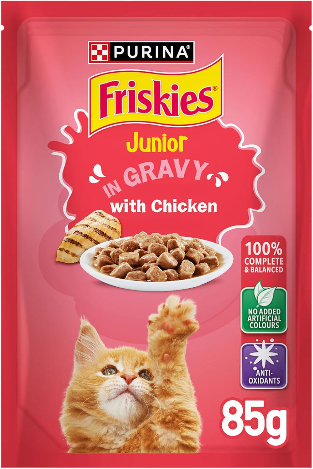 Purina Friskies Kitten Chicken Chunks in Gravy Wet Cat Food Pouch 85g - Al Kabayel Discount CentrePurina Friskies Kitten Chicken Chunks in Gravy Wet Cat Food Pouch 85gPet SuppliesPURINA FRISKIESAl Kabayel Discount Centre