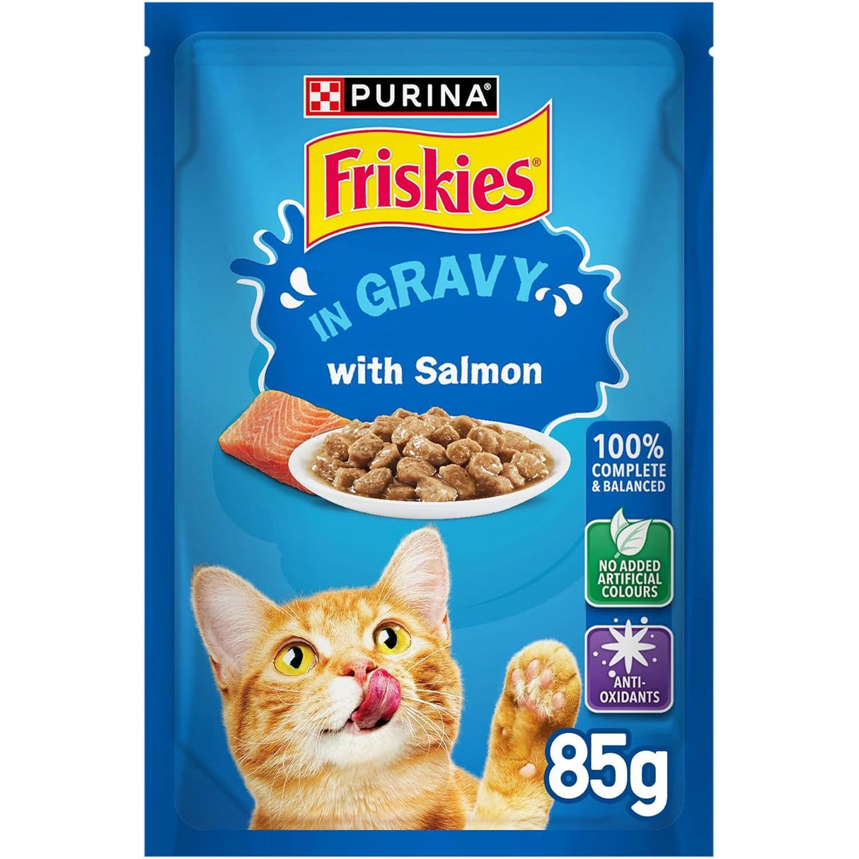 Purina Friskies Salmon Chunks in Gravy Wet Cat Food Pouch 85g - Al Kabayel Discount CentrePurina Friskies Salmon Chunks in Gravy Wet Cat Food Pouch 85gPet SuppliesPURINA FRISKIESAl Kabayel Discount Centre