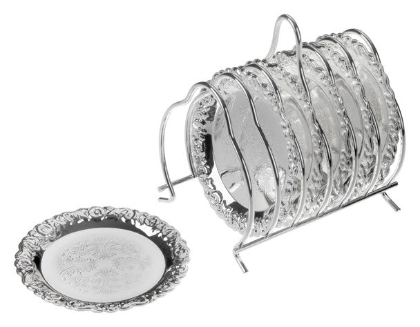 Queen Anne 6 Pcs Coaster Set 11.43 X 8.57 X 12.7cm English Silver Plate - Al Kabayel Discount CentreQueen Anne 6 Pcs Coaster Set 11.43 X 8.57 X 12.7cm English Silver PlateStylish ServewareQUEEN ANNEAl Kabayel Discount Centre
