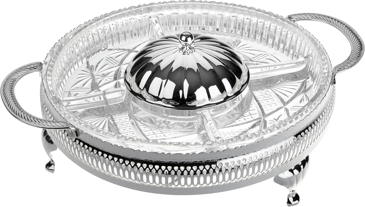 QUEEN ANNE Hors Round d'oeuvre With Lid and Legs 5 Partition - Al Kabayel Discount CentreQUEEN ANNE Hors Round d'oeuvre With Lid and Legs 5 PartitionStylish ServewareQUEEN ANNEAl Kabayel Discount Centre