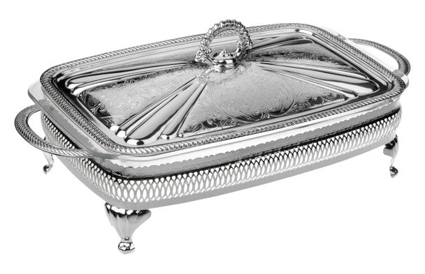 Queen Anne Single Casserole With Lid English Silver Plate 15.25 X 20 X 38cm - Al Kabayel Discount CentreQueen Anne Single Casserole With Lid English Silver Plate 15.25 X 20 X 38cmStylish ServewareQUEEN ANNEAl Kabayel Discount Centre