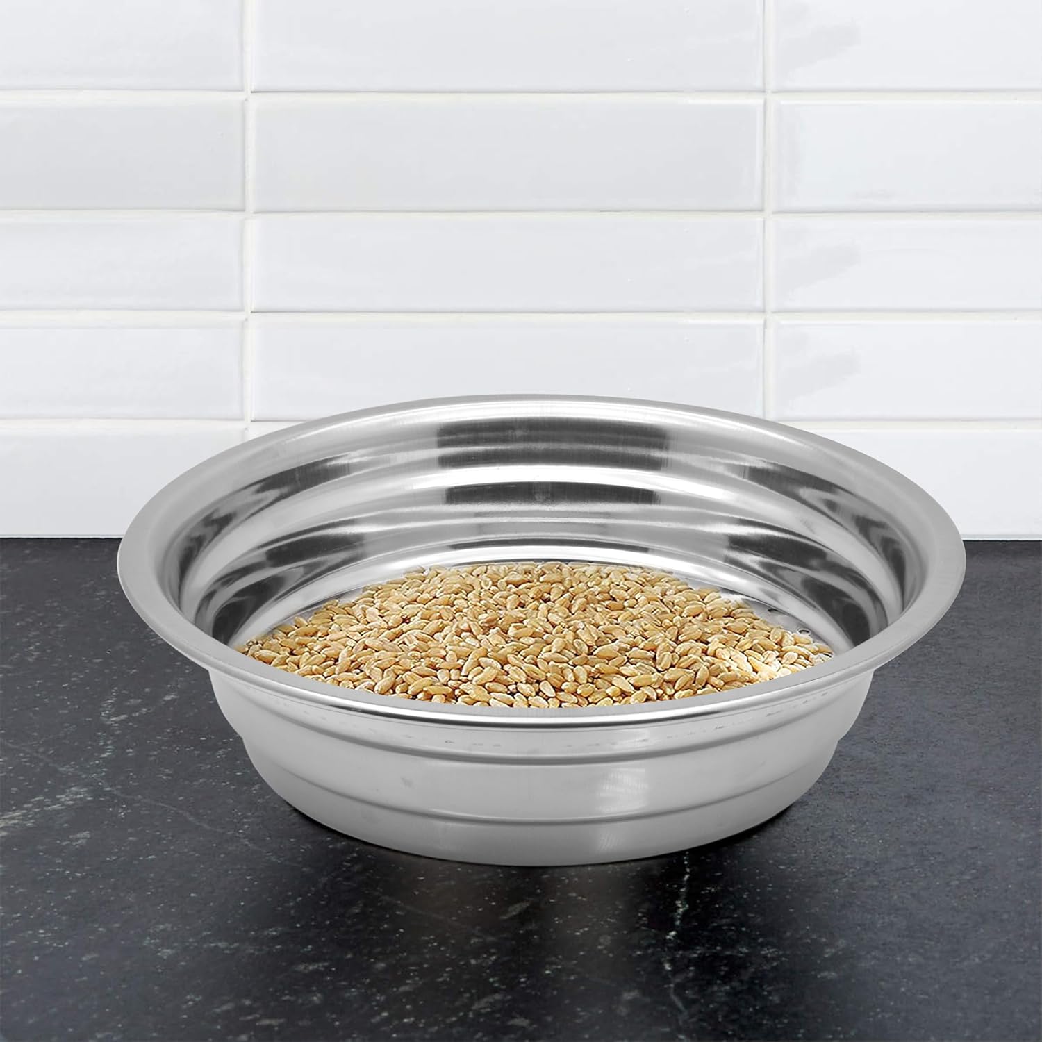 Raj Stainless Steel Boya Colander Silver SSB017 - 34CM - Al Kabayel Discount CentreRaj Stainless Steel Boya Colander Silver SSB017 - 34CMKitchen Utensils & GadgetsRAJAl Kabayel Discount Centre