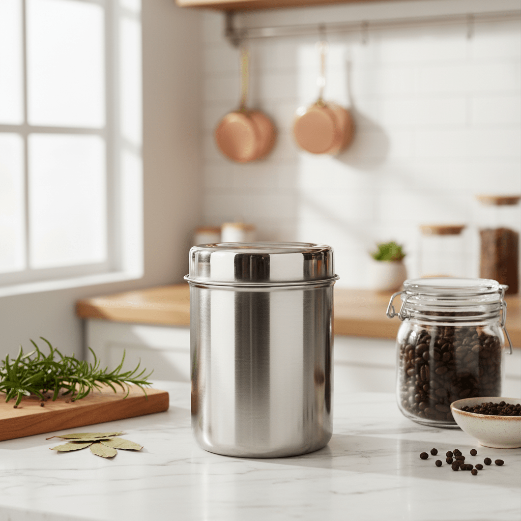 Raj Stainless Steel Dabba Container with Lid – 15×11 cm - Al Kabayel Discount CentreRaj Stainless Steel Dabba Container with Lid – 15×11 cmJars & Food SaversRAJAl Kabayel Discount Centre