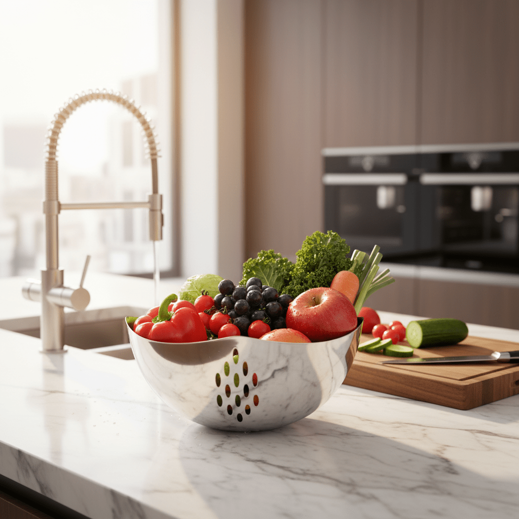 Raj Stainless Steel Fruit Serving Basket – 23 cm - Al Kabayel Discount CentreRaj Stainless Steel Fruit Serving Basket – 23 cmOrganizers & AccessoriesRAJAl Kabayel Discount Centre